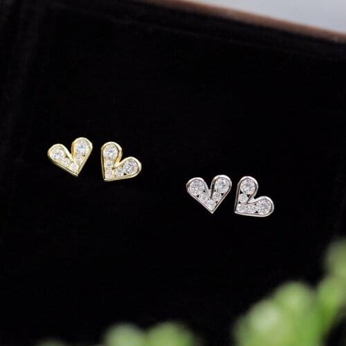 100% 925 sterling silver fashion heart cute earring for women heart earring wedding party engagement jewelry gift