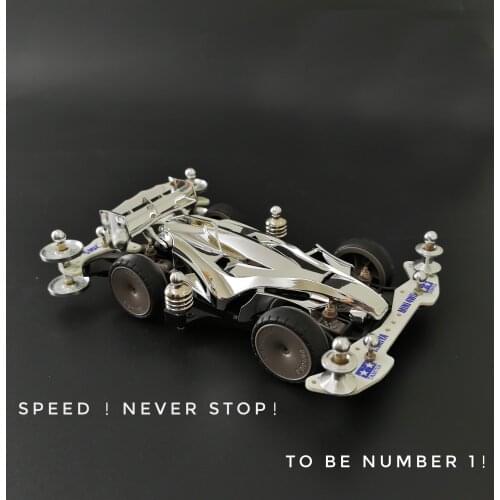 1/32 Scale YANGKAI Mini 4WD Car Model MA Chassis Yang Kai YIKA Silver Avante Car Body With Aluminum Upgrade Parts Set