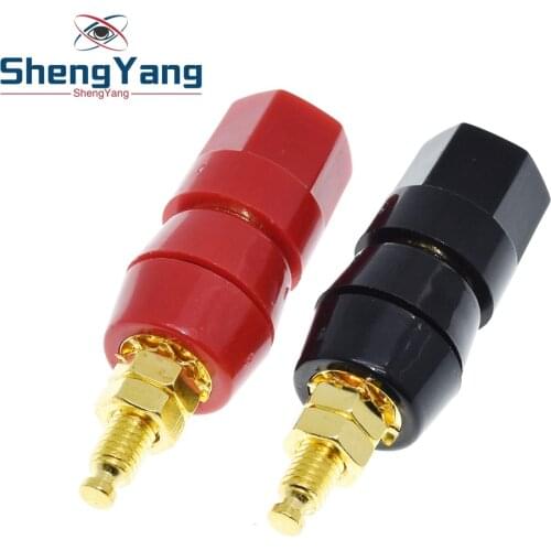 1pair(black+red) Terminals Red Black Connector Amplifier Terminal Binding Post Banana Speaker Plug Jack Adapter Socket