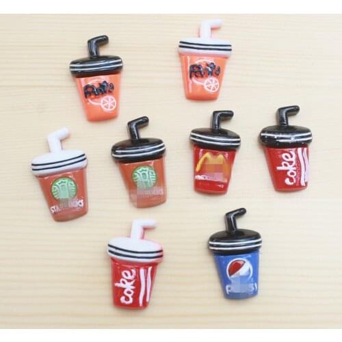 10pc/lot flatback resin drinks kawaii resin cabochons food accessories