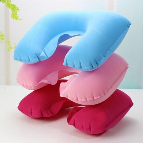 1pc New U Shape Neck Rest Air Inflatable Pillow outdoor tool Plane Camping train Convenient portable Neck Protection Cushions
