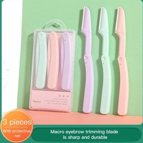 3 Pcs/set Folding Eyebrow Trimmer Eyebrow Trimmer Safe And Convenient Eyebrow Trimming Tool Facial Beauty Tool