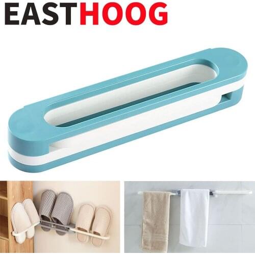 3 In 1 Bathroom Foldable Plastic Wall Mounted Shoe Rack for Hallway Adhesive Shoes Slippers Rack Family Shoe Storage Organizer