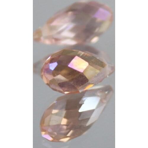 50pcs 6x12MM Clear Oval Faceted Czech Crystal Beads With Hole Briolette Teardrop Glass Beads For Jewelry Making DIY