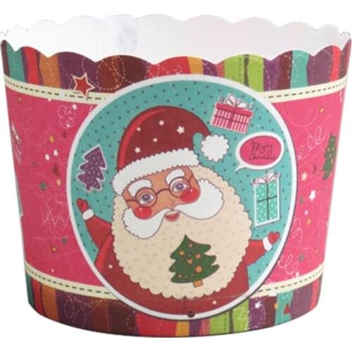 50PCS Father Christmas tree Paper Baking Cake Cup Liners Muffin Kitchen Cases Cups for Christmas New year party cake decoration