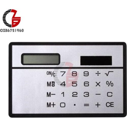 8 Digits Ultra Thin Mini Slim Credit Card Solar Power Pocket Calculator