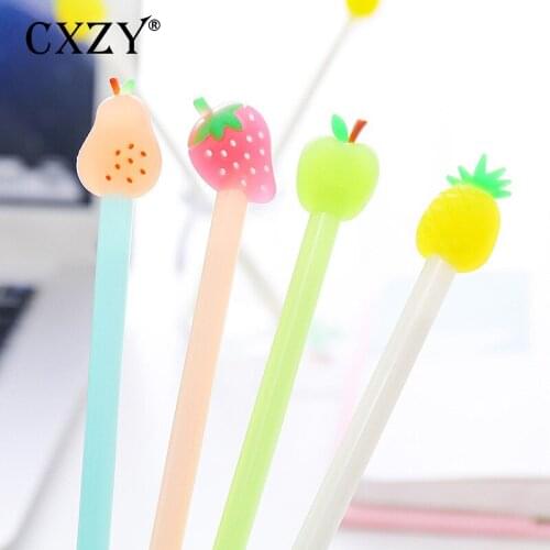 CXZY cute cartoon candy color Fruit gel pen 0.5 Black ink stationary kawaii korea japanese kawai stationery office school 1Z848