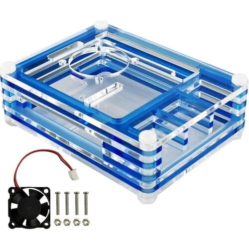 DIY Raspberry Pi 4B Case with Cooling Fan and Heatsink Raspberry Pi 4B Clear Acrylic 9-layer Shell