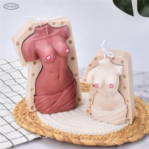 Apron Shape Slim Women Silicone Candle Mold Body Tool DIY Handmade 3D Stereo Making Soap Candle Two Size Tool Furnishing Decor