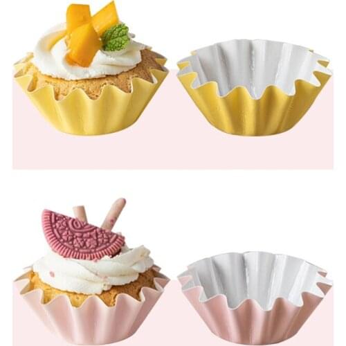 50pcs Wave Muffin Cupcake Liner Paper Cups Cake Wrappers Baking Box Case Party Tray Mold Decorating Tools