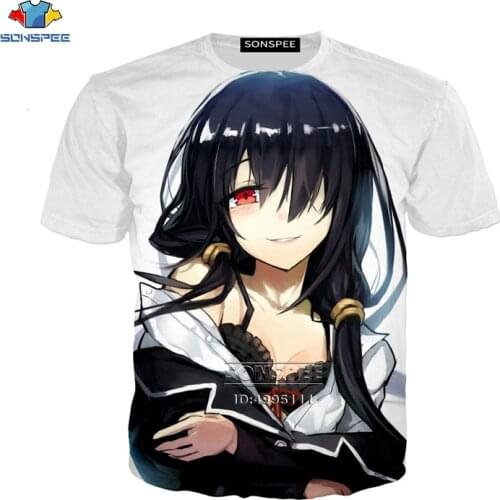3D Print Anime Date A Live T shirt Cute Girl Tokisaki Kurumi Casual Harajuku Shirt Summer Fashion Popular Oversized Youth Tops