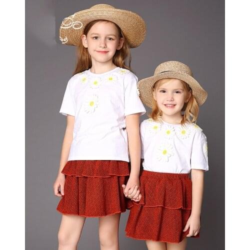 Girl short sleeve T-shirt children fashion white shirt