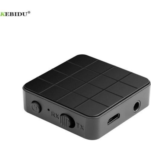 Kebidu 2 IN 1 Audio Transmitter Receiver Bluetooth 5.0 Wireless Adapter 3.5mm Stereo Audio Dongle For TV Car /Home Speakers