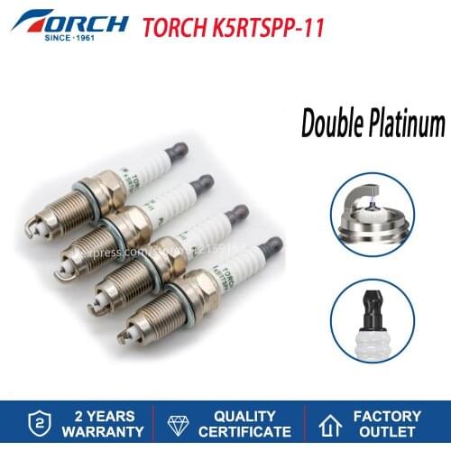 China Factory Car Parts Engine Parts Double PLATINUM Spark Plug Torch K5RTSPP-11 for NGK PZFR5D-11 Denso IK16TT Champion OE176