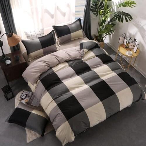J Colored Lattice Printed Boy Kids Bed Cover Set Duvet Cover Adult Child Bed Sheets And Pillowcases Comforter Bedding Set 61010
