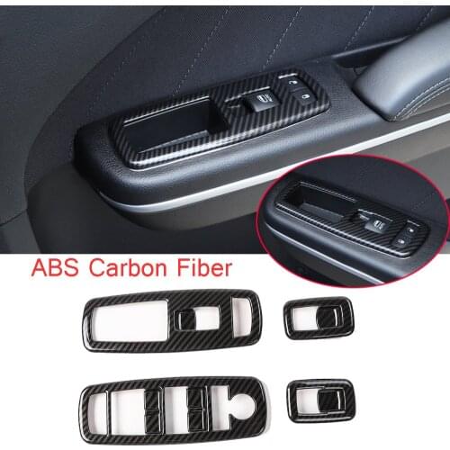 Carbon Fiber ABS Window Lift Switch Button Cover ForDodge Charger Durango 2011-2020