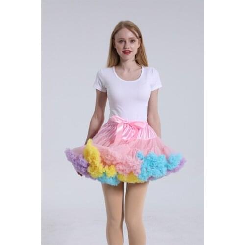 New Arrival 2020 Short Adult Petticoat Pink Tulle Underskirt Puffy Lolita Mini Petticoat