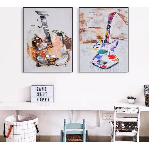 Watercolor Couple Guitar Canvas Art Print Painting Poster Wall Pictures For Living Room Home Decorative Bedroom Decor No Frame