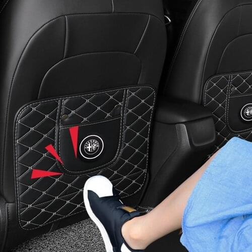 Car Seat Back Anti Kick Pad Leather Interior Auto Anti Scratch Protector Covers Protective Pads for Alfa Romeo Auto Accessories