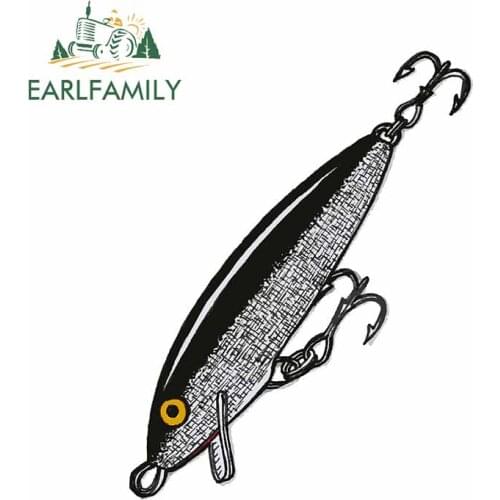 EARLFAMILY 13cm x 9.8cm for Fishing Lure Car Sticker Occlusion Scratch Motorcycle JDM Assessoires Waterproof Decal for VAN SUV