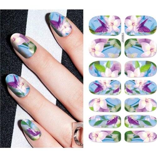 1 sheet DIY Nail Art Water Transfer Stickers White Lily Flower slider adhesive Watermark Decals Women Beauty Wedding Nails