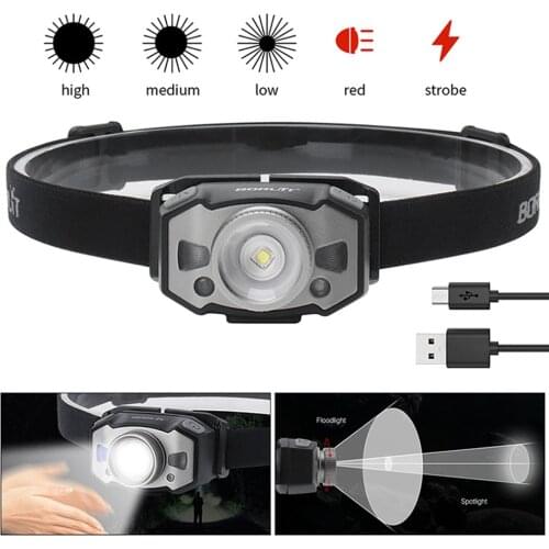 LED Headlamp Super Bright Headlight XPG Outdoors Waterproof Zoomable USB Rechargeable 1200mah Polymer Lithium Battery Flashlight