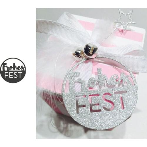 German frohes fest circle metal cutting dies cut die mold Scrapbook cards making paper craft knife mould dies new 2019