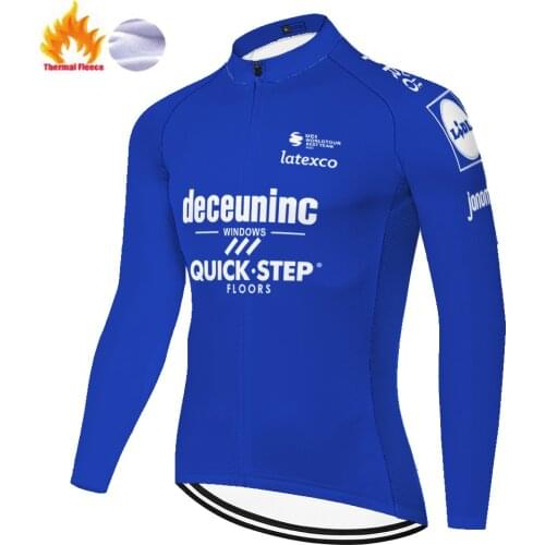 2021 New Cycling jersey QUICK STEP ProTeam long sleeve camisa de ciclismo masculina Winter Thermal Fleece maillot velo homme