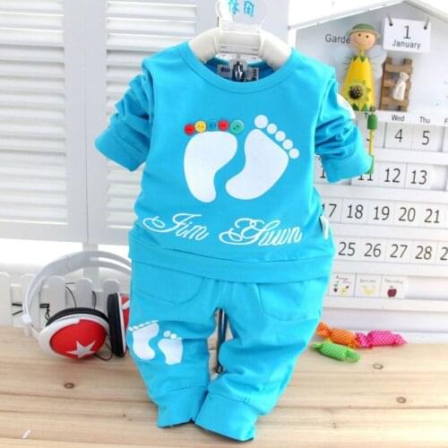 New Spring baby girls boys Candy color clothes set, T-shirt +pants infant long sleeve chldren clothes suits