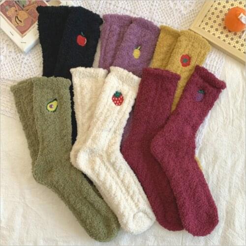 Autumn and Winter Thickening Plus Velvet Warm Socks Female Coral Velvet Cat Claw Socks Postpartum Home Sleep Warmer