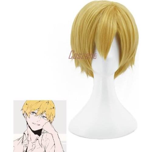 Anime My Hero Academia Neito Monoma Short Linen Blonde Heat Resistant Hair Halloween Party Cosplay Wig + Free Wig Cap