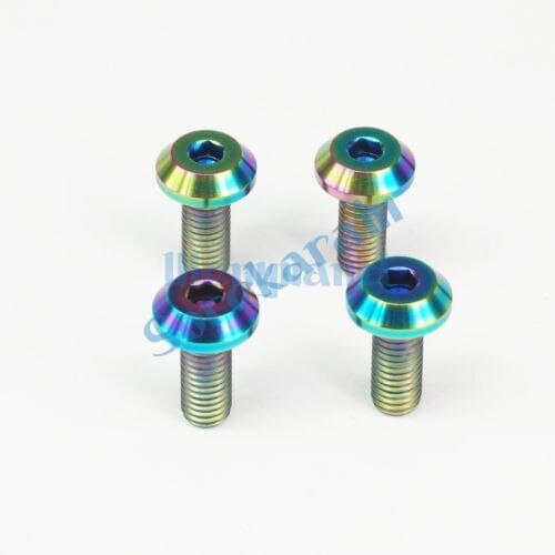LOT 4 M8x30mm Pitch 1.25mm Rainbow Grade 5 Titanium Motorcycle Brake Disc Mount Hex Socket Screw Bolts