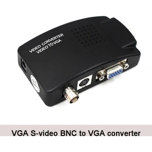 BNC to VGA Video Converter S-video Input to PC VGA Out Adapter Digital Switcher Box For PC TV Camera DVD DVR