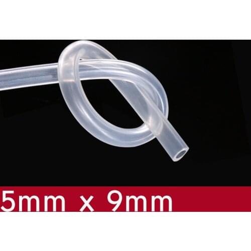 Transparent Flexible Silicone Tube ID 5mm x 9mm OD Food Grade Non-toxic Drink Water Rubber Hose Milk Beer Soft Pipe Connect