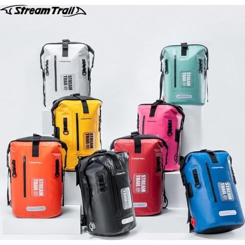 Stream Trail Waterproof Outdoor Drytank 25L D2 Backpack Dry Bag Water Resistant Daypack Heavy Duty Roll-Top Closure Padded Back