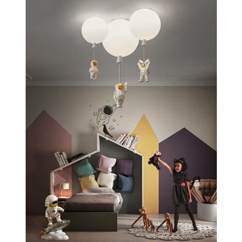 Nordic LED bulb ceiling lamp bedroom lamp creative personality kids room space astronaut color balloon ceiling light CL31605