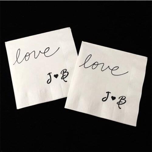 Bridal Shower Napkins - Personalized Wedding Napkins, Engagement Party, Bachelorette Party, Wedding Decorations