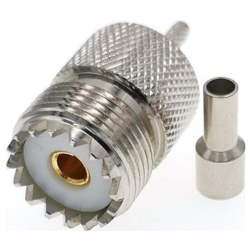 UHF SO239 PL259 Female Crimp RF Coaxial Connector For RG316 RG174 LMR100 Cable