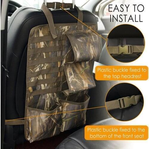 Universal Car Seat Back Pocket Car Backrest Storage Bag SUV Car Hunting Tactical Camouflage Hanging Bag Multi-Pocket Organizer