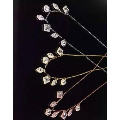 Designer Fashion 925 Sterling Silver Jewelry 3A Cubic Zirconia Party Necklace
