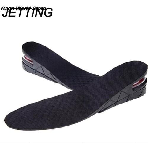 Height Increase Insole Adjustable 2-Layer 5CM Air Cushion Invisible Pads Soles Insoles inserts For Shoes Men/Women Black Lift