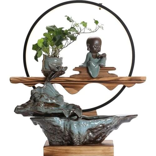 Water Aromatherapy Decoration Home Accessories New Chinese Style Living Room Office Zen Backflow Incense Fountain Gift Crafts