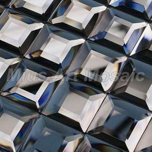 Hight quality Glossy pure grey mirror tiles mosaic backsplash