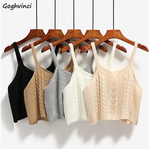 Sweater Vest Women Casual Chic Retro Streetwear All-match Hollow Out Teens Sleeveless Korean Style Knitted Solid Simpe Trendy