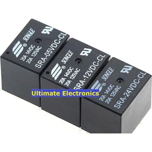 10PCS 5FEET SRA-05VDC-CL SRA-12VDC-CL SRA-24VDC-CL 5V 12V 24V T74 20A RELAY