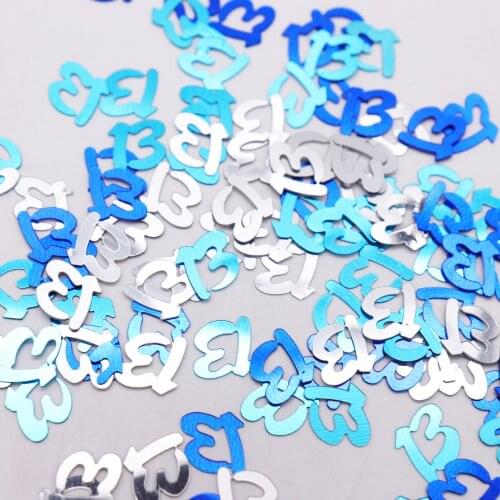 15g Happy Birthday Numbles Multi Color Confetti light blue silver pink black party sequins Birthday Party Decorations Supplies
