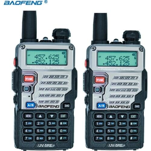 2Pcs Baofeng UV-5RE Walkie Talkie Dual Band CB Radio UV-5R 5W 128CH UHF VHF Portable Two Way Radio Station Hunting Transceiver