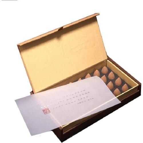 32pcs Newest Natural Eaglewood Incense Cone Waterfall Gift Packing Living Room Colored Smoke Fountain Backflow Bullet Incense