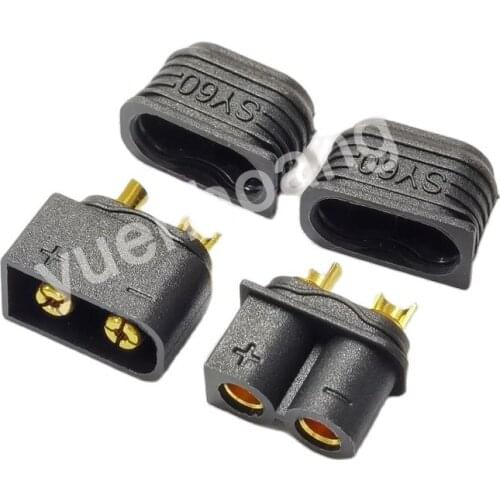 5Pairs SY60 Battery ESC Connector High Current Male Female Plug Compatible XT60 with Insulation Sheath for RC Aircraft Model