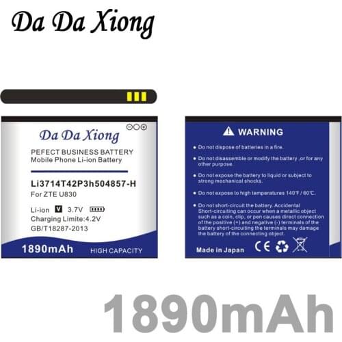 Da Da Xiong 1890mAh Li3714T42P3h504857-H Battery for ZTE Beeline smart 2 V808 U880S U812 V788D U830 N788 U788 N789 N799D battery